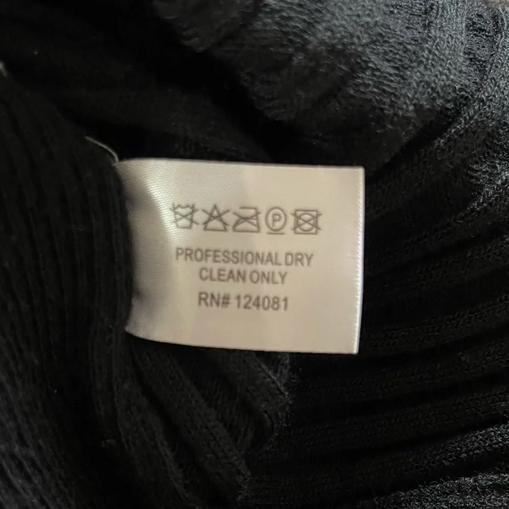 Proenza Schouler Black Wool Ribbed Knit Short Sleeve Sweater XS Cropped Academia
